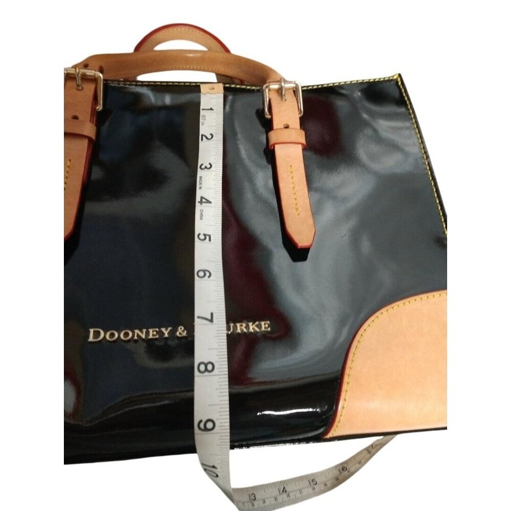 Dooney & Bourke Black & Beige Patent Leather Tote/crossbody & Wristlet Set - Picture 4 of 16